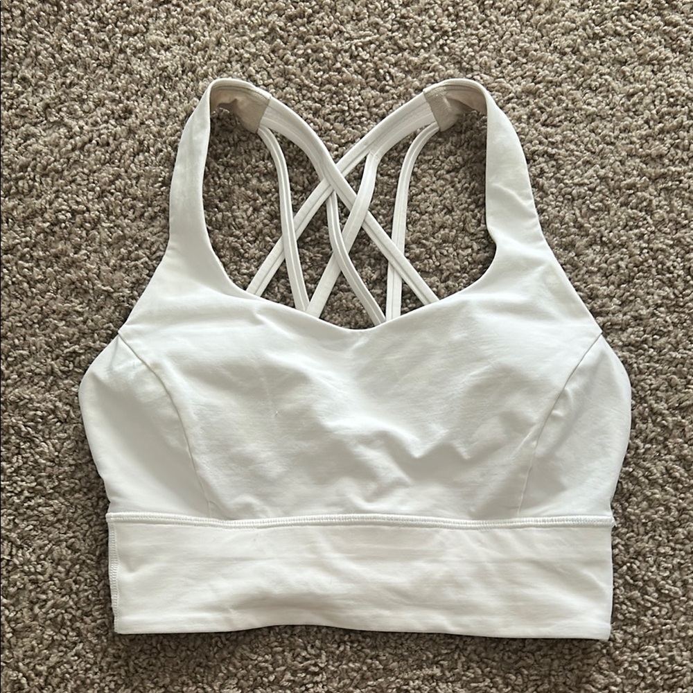 Lululemon White “Free to Be Serene Longline Bra Light
Support C/D Cup”